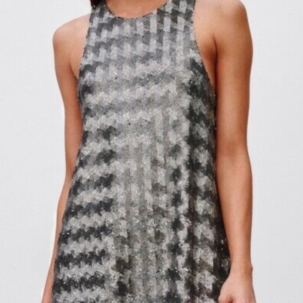 Talula Silver Aritzia Canterbury Sequin Minidress